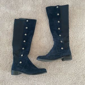 Vince Camuto Jacilla 2 Suede Tall Riding Boots Navy Blue